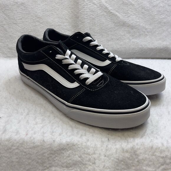 Vans Shoes Men\'s 9 Black White Ward Preppy Suede Canvas Y2K Skater Sneakers